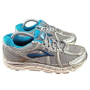 Brooks Womens Running Shoes 1201401D318 Sz 9.5 Wide Silver & Blue Mesh Sneakers
